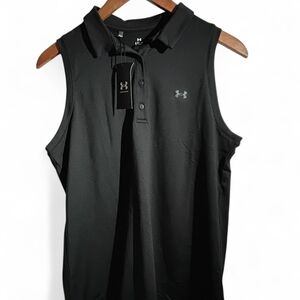 Under Armour Black Women's Sleeveless Golf Polo with Logo